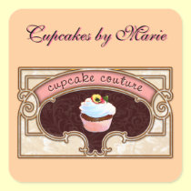 Pink Cupcake Couture Sign Logo Banner stickers