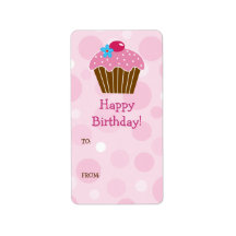 Pink Cupcake Gift Label