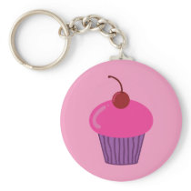 Pink Cupcake Keychains