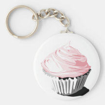 Pink cupcake keychain
