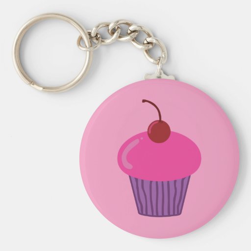 Pink Cupcake Keychains