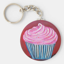 Pink Cupcake Keychains