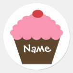 Pink Cupcake Love Round Stickers