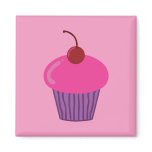 Pink Cupcake Fridge Magnets