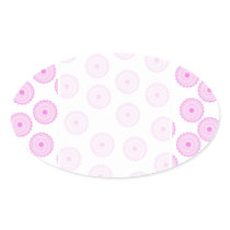 Pink Cupcake Pattern. Oval Stickers