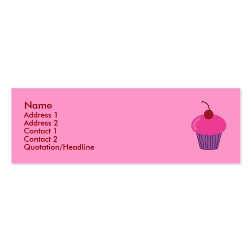 Pink Cupcake Profile Cards Business Card Template