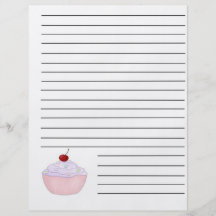 Pink Cupcake Recipe Binder Pages Flyer Design