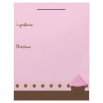 Pink Cupcake Recipe Page Custom Letterhead