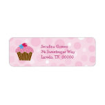 Pink Cupcake Return Address Label