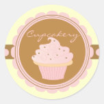 Pink Cupcake Round Stickers