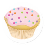 Pink Cupcake Stickers