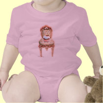Pink Cupcake Victorian Chair Baby t-shirts