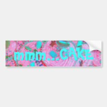 Pink Cupcakes 'mmm... cake' bumper sticker