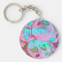 Pink Cupcakes 'mmm... CAKE' keychain