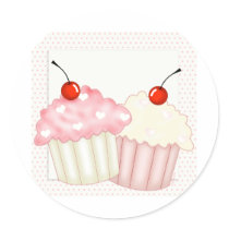 Pink Cupcakes Stickers