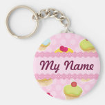 Pink Cupcakes with cute Polka Dots Key Chain