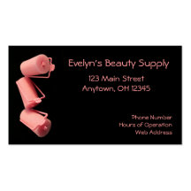 Pink Curlers Business Card Templates