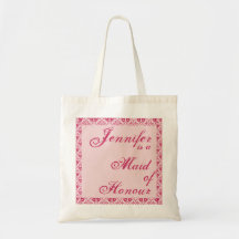 PINK Custom Maid of Honour Wedding Tote Bag