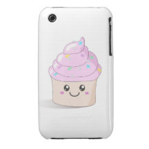 Pink Cute Cupcake iPhone 3 Cases
