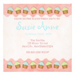 Pink Cute Cupcakes Invitation invitations