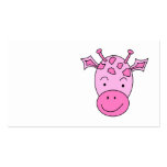 Pink Cute Giraffe. Cartoon Animal. Custom business cards
