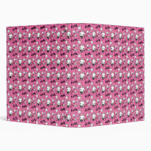 Pink Cutie Bunny Pattern Binder