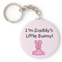 Pink Daddy's Little Bunny T-shirts and Gifts Key Chain