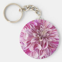 Pink Dahlia Blossom Keychain