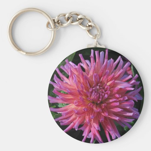 Pink Dahlia Keychain