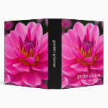 Pink Dahlia Vinyl Binder