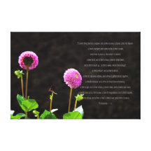Pink Dahlia with Ecclesiastes Verse Canvas Canvas Print
