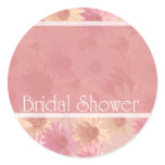 pink daises ~ bridal shower stickers