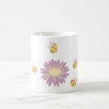 Pink Daisy and bees Mug