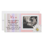 Pink Daisy Custom Photo Card Baby Announcement photo cards