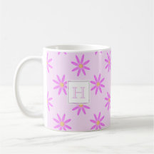 Pink Daisy: Monogram Mug
