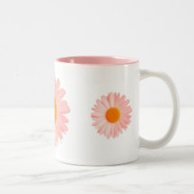 pink daisy mug