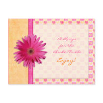 Pink Daisy Orange Recipe Card for the Bride to Be