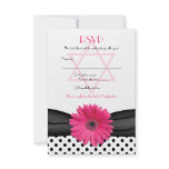 Pink Daisy Polka Dot Bat Mitzvah Reply Card invitations