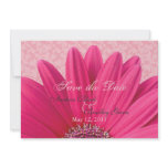 Pink Daisy Save the Date Announcement Invitation