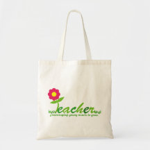 Pink Daisy Teacher THANK YOU Gift Tote Bags