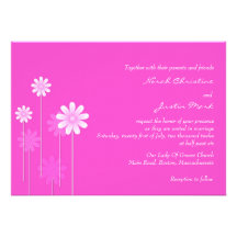 Pink Daisy Wedding Invitation