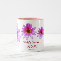 Pink Daisy World's Greatest Mom Coffee Mug