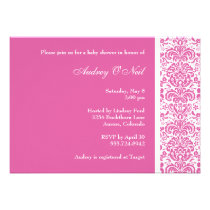 Pink Damask Baby Shower Invitation invitations