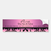 Pink Damask Bumper Sticker