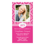 Pink Damask Graduation Invitation Class of 2013 Customized Photo Card