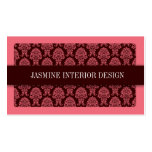 Pink Damask Interior Design Business Card business cards