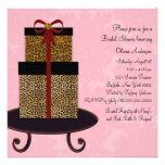 Pink Damask Leopard Gifts Bridal Shower Custom Invitation