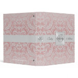 Pink Damask Monogrammed Baby Album Binder