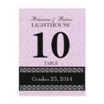 Pink  Damask Wedding Table Number Card Reception Post Cards