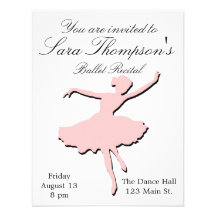 Pink Dance Recital Invitation